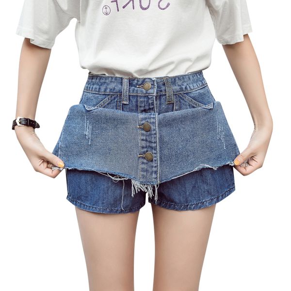 

the blue female fashion tall waist bust skirts pants shuhua306