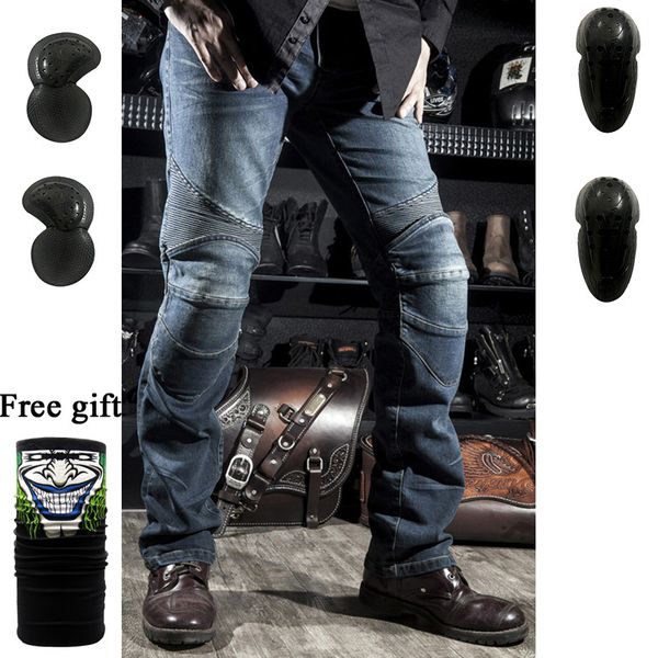 

2019 old cow jeans leisure mens motorcycle jeans pants of locomotive riding a motorcycle pants biker denim trousers, Black;blue