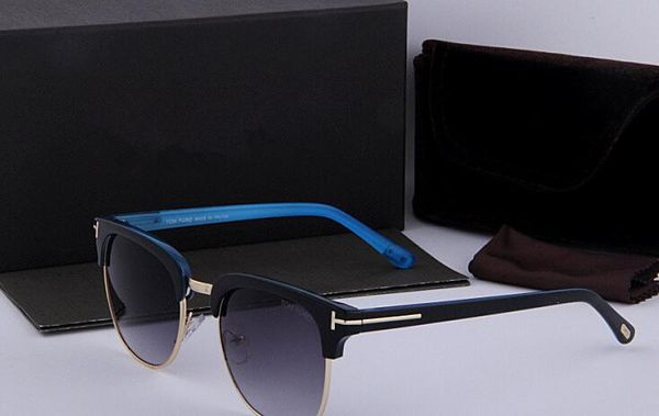 

chat luxury big qualtiy new fashion tom sunglasses for man woman erika eyewear ford designer brand sun glasses with original box 928, Black