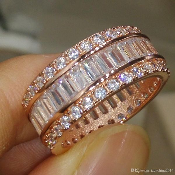 

размер 5 6 7 8 9 10 новый роскошный ювелирные изделия стерлингового серебра 925 желтое золото гальваническим принцесса бриллиантовые топаз ж, Slivery;golden