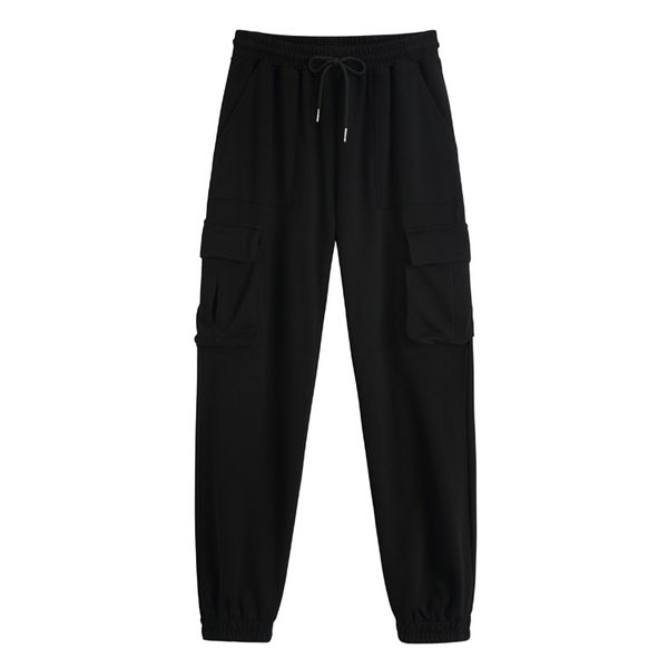 

fashion women loose harem pants 2020 spring summer female streetwear high waist cargo pants trousers casual sweatpants wp185, Black;white