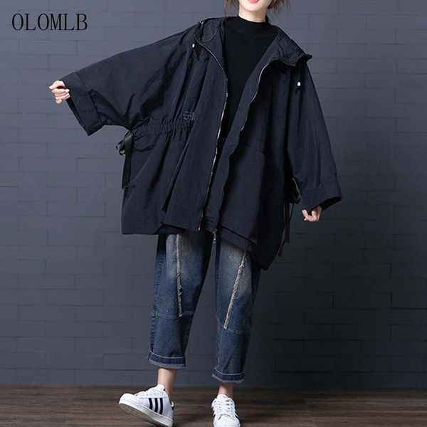 

coats and jackets women 2019 autumn winter new korean plus size womens long loose zipper streetwear coats female jacket 5xl 6xl, Black;brown