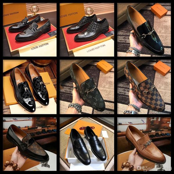 

21ss мода кожа luxury brands мужчины бизнес одежда обувь мужчины мокасины pointy черные туфли оксфорд комфортные мужчины формальная свадебна, Black