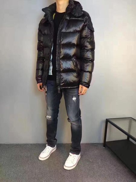 

2020 fashion man winter coat ski suit casual thick jacket real duck down inside hooded hommes manteau with all the label and tag, Black