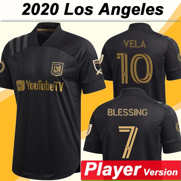 

20 21 los angeles mens fc player version soccer jerseys new lafc rossi vela home football shirt blessing diomande short sleeve jersey, Black;yellow