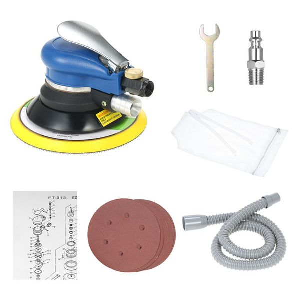 

eu plug 6 inch 10000rpm pneumatic palm random orbital sander polisher air powered track polisher dual action polishing grinding