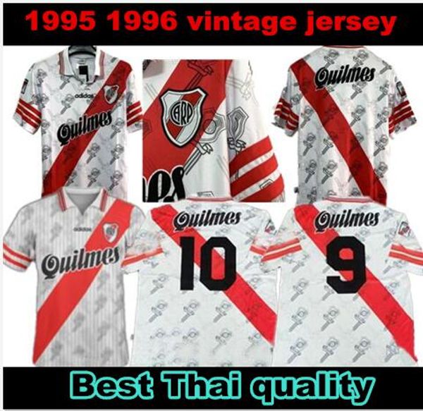 

1995/1996 retro version river plate soccer jerseys 95/96 home caniggia francescoli camisas de futebol soccer shirt quality football uniforms, Black;yellow