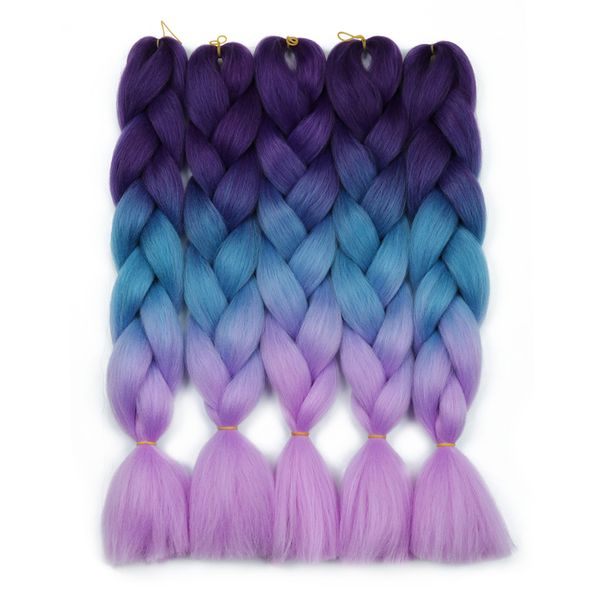 

selling three colors jumbo braids hair extensions 24inch 5pcs/lot 500g synthetic ombre braiding hair for crochet braids twist, Black