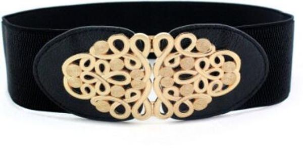 

2017 summer lady fashion brief vintage wide elastic waist belt waist buckle belt strap incredible, Black;brown