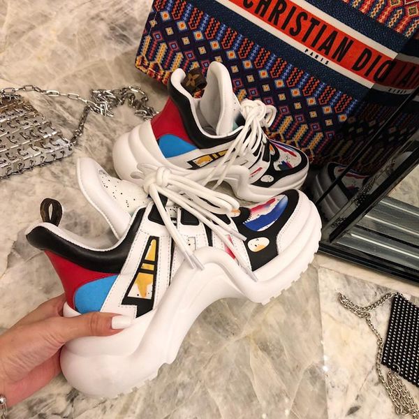 

fashion men designer shoes men leather designer sneaker colorful stripe casual shoes for women, Black