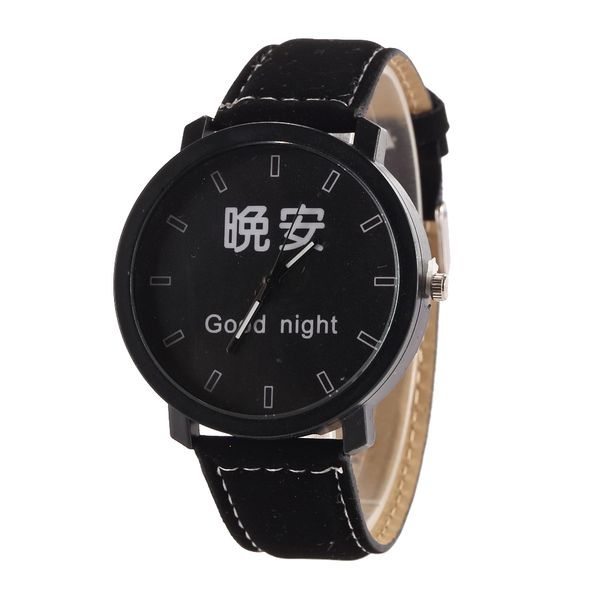 

relogio masculino fashion watch men women watches chinese character lovers couple leather quartz watch reloj hombre clock, Slivery;brown
