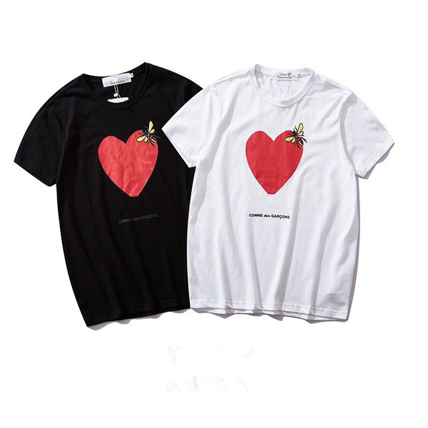 

mens womens designer tshirt love printed short sleeve round neck cotton tshirt with 2 colors asian size s-xl, White;black
