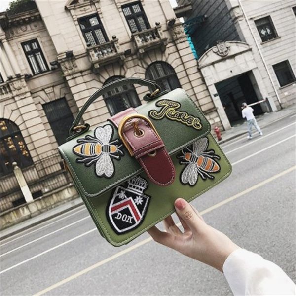 

luxury designer womens shoulder bags tide embroidery hand-held shoulder bag korean color contrast assorted cross body small square fashion 5