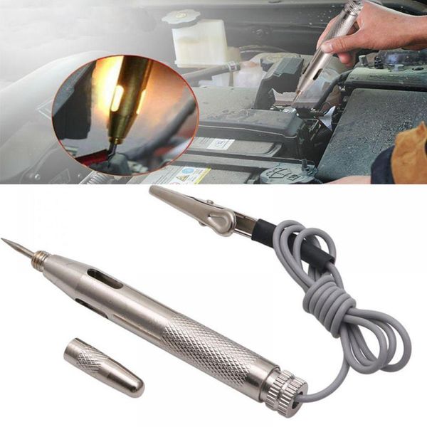 

dc 6v-24v car motorcycle circuit voltage tester test pen diagnostic silver 6-24v approx. 62cm/24.4inch tool
