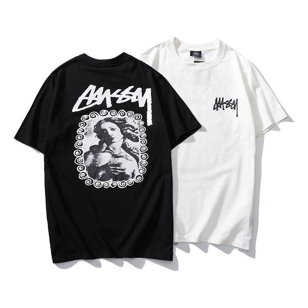

2020 stussy new brand men women tees cotton luxury designer europe america t-shirt tide brand leisure classic summer hip hoptee shirts, White;black