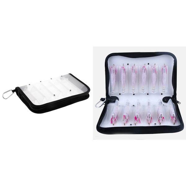 

2pcs squid jig lure zipped bag case pouch both side storage tackle bag