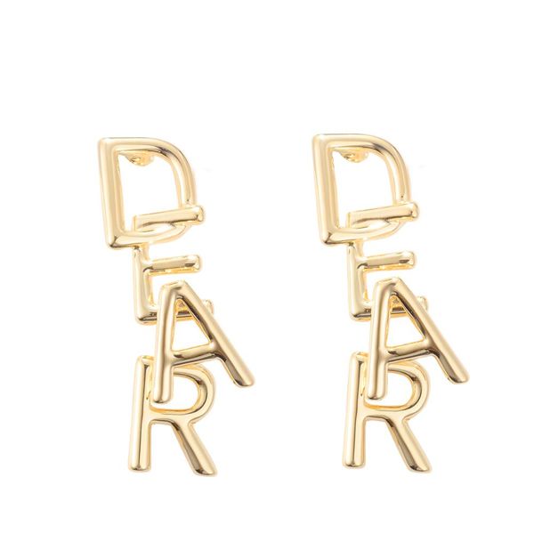 

stud aidaila original design 2021 fashion korean gold anti-allergy post english letter dear earrings for women girls, Golden;silver