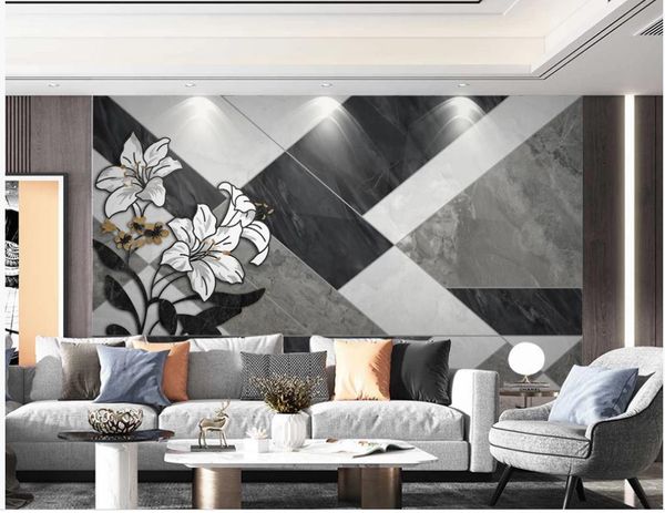 

custom any size p modern wallpaper for living room geometric wallpapers pattern sofa background wall