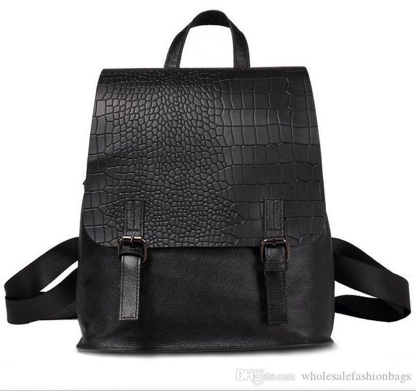 

ale brand new superb quality women real cowhide leather crocodile pattern travel backpack shoulders bag tote satchel purse dd06