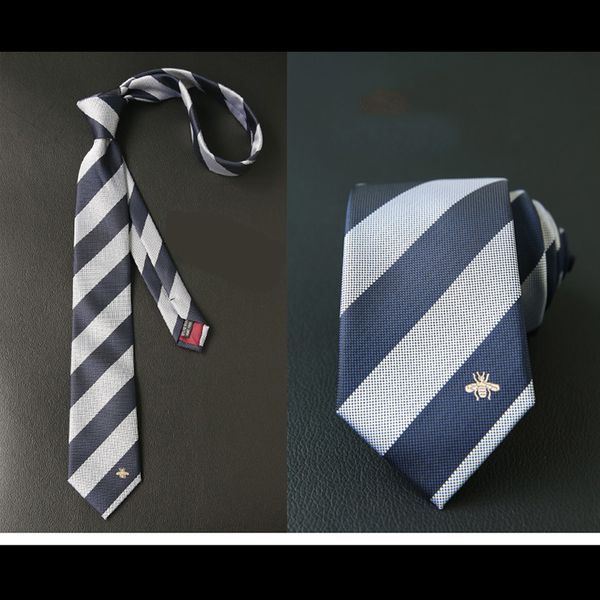 

male tie personality embroidery business casual animal bee fashion korean black british wild female tie, Blue;white