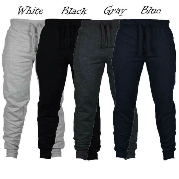 

men slim fit tracksuit casual skinny jogging joggers sweat pants trousers plus size s-2xl, Black