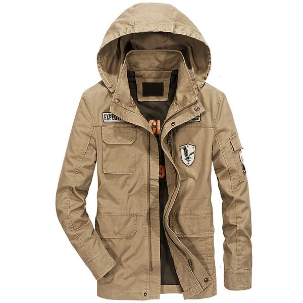 

large size 4xl hooded fashion windproof jackets mens 2019 autumn winter jacket windbreaker mens coats outdoor outwear, Black;brown