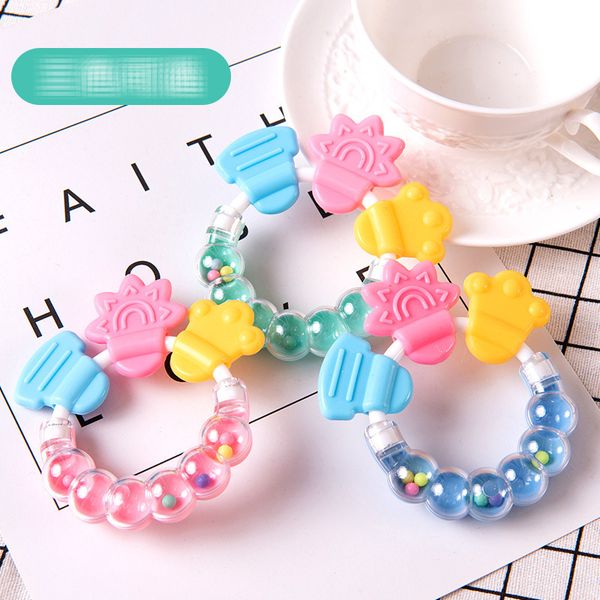 

6 tyle ilicone teether baby pacifier toy baby teething rattle newborn nur ing toy teether chewable nur ing bead for infant baby b001