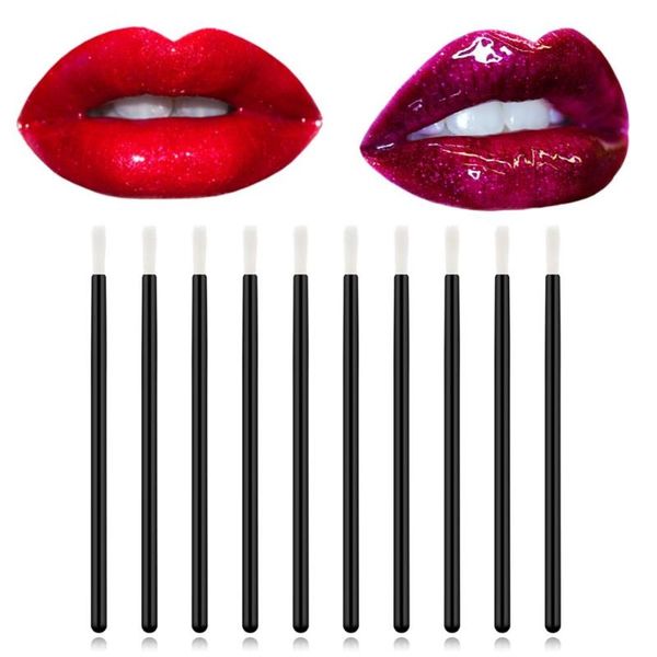 

50pcs disposable lip brush lip liner brush kit nylon bristles plastic handle cosmetic makeup tools