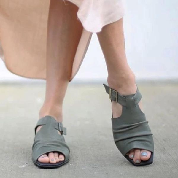 

2020 гладиатор сандалии женщины весна лето пляжная обувь peep toe повседневная сандалии женский рим стиль открытый пряжка ремень сандалии, Black