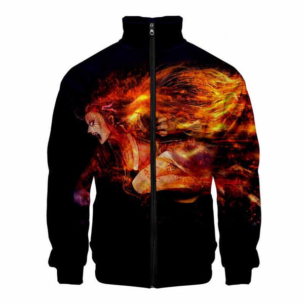 

anime demon slayer kimetsu no yaiba tanjiro kamado nezuko cosplay men zipper jackets sweatshirts halloween costumes women, Black