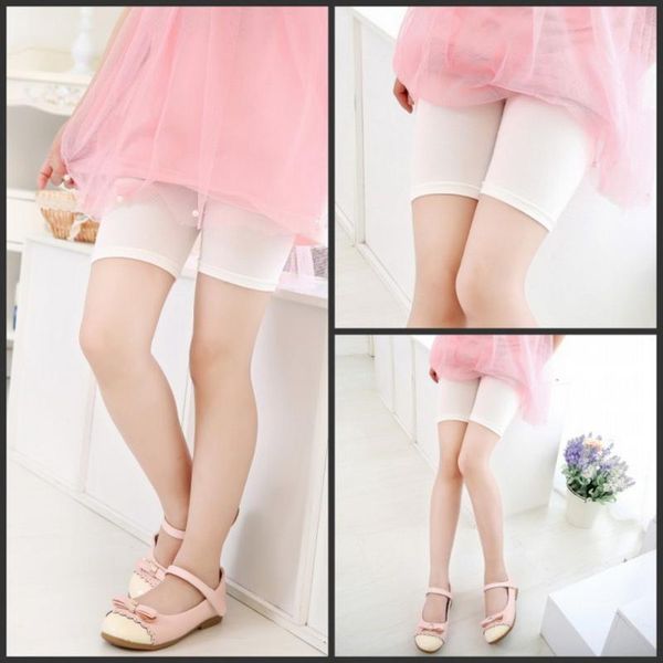 

dhl 200pcs summer solid girls short safety pants underwear modal cotton leggings girl casual skinny stretch beach pants, Black