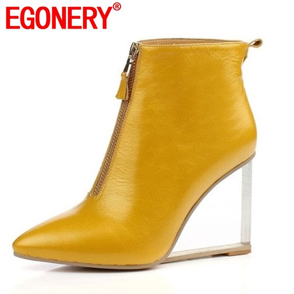 

egonery party woman shoes large size 33-41 ankle boots heel 9cm pointed toe crystal heel riding boots zapatos mujer, Black