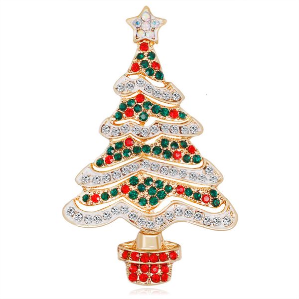 

cartoon brooch joker alloy diamond christmas tree brooch, Gray