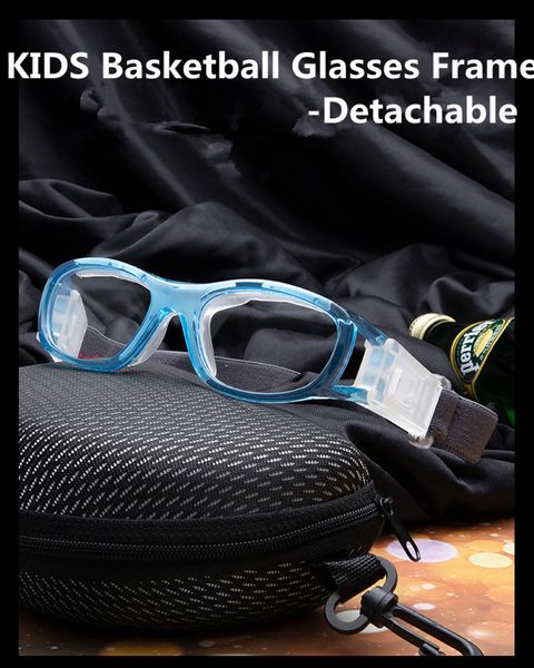 QualityHealthy Kids Occhiali da calcio per pallacanestro LQ030 50-18-40-145 elastico regolabile Protezione sportiva per esterni per lenti da vista