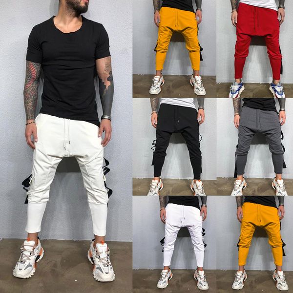 

fashion men's casual outdoors pocket multi-pocket work trouser cargo long pantsstranger things hoodies tactical pants, Black