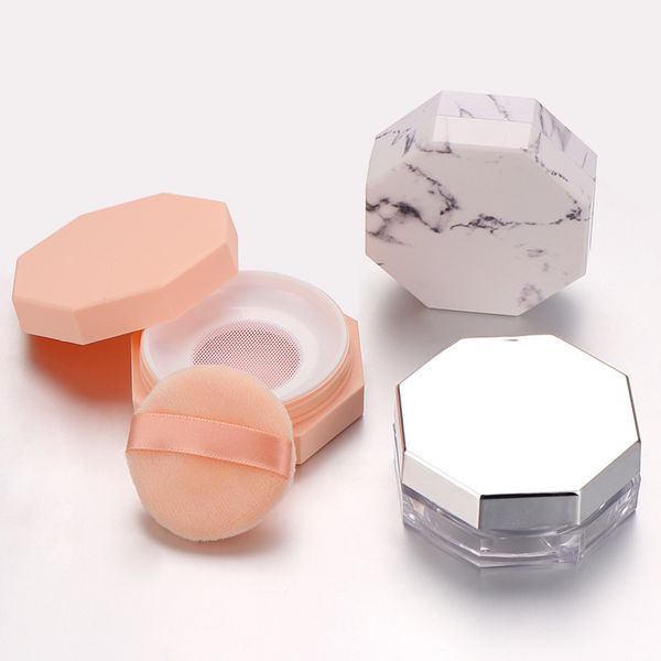 

розовый мрамор шаблон пластиковые пустой loose powder пот cosmetic сито дряблая jar путешествия макияж контейнер