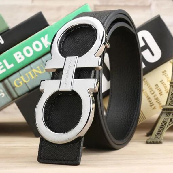 

2019 european and american fashion fashion explosion pattern belt men and women belt buckle smooth buckle belt, Black;brown