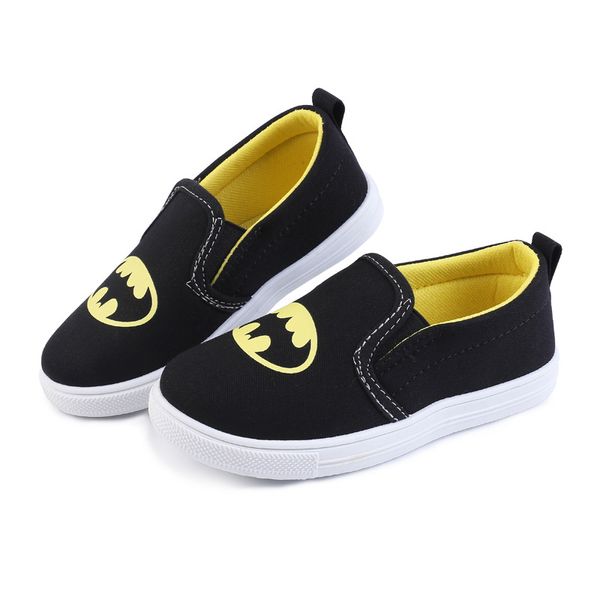 

mumoresip new fashion kids shoes exclusive super heroes batman superman for boys toddler boy soft sneakers slip-on loafers flats, Black