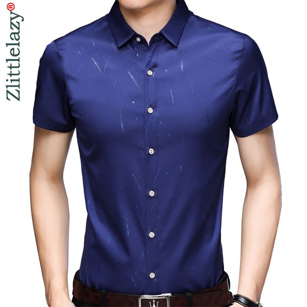 

2019 short sleeve social meteor men shirt dress casual slim fit summer male shirts mens fashions streetwear clothing camisa 4818, White;black