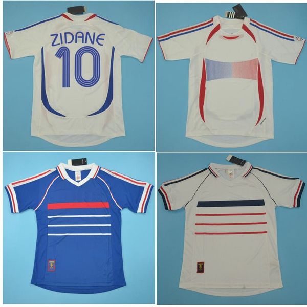 

thai 2006 world cup france retro jerseys zidane soccer jersey henry vintage classical 1998 football shirt pires maillot de foot, Black;yellow