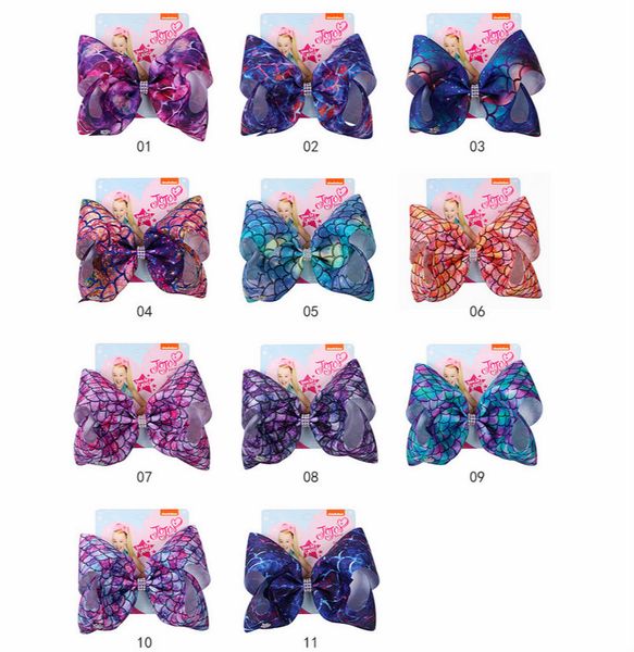 New 2019 8inch Mermaid Jojo Siwa Bows Baby Hair Bows Designer