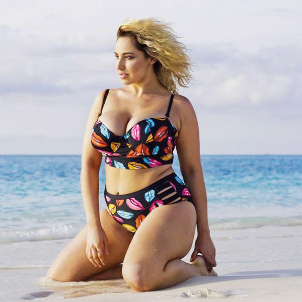 

xl-5xl push up plus size women's swimming suit swimwear high waist female big chest bathing set biquini maillot de bain women