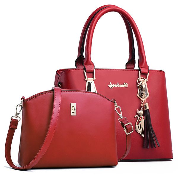 

puimentiua 2pcs/set elegant women handbags fashio casual totes luxury handbags designer shoulder bags bags women bag
