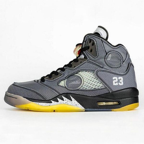 

off aj 5 5s trainers black muslin white 3m reflective 2020 new mens basketball shoes men sports retro sneakers ct8480-001, White;red