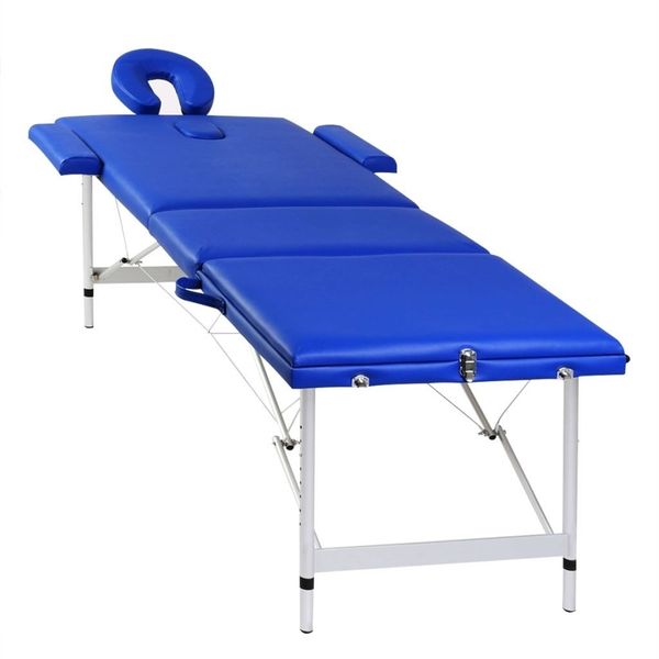 

massage table with aluminum frame, foldable 3 zones blue bedroom furniture