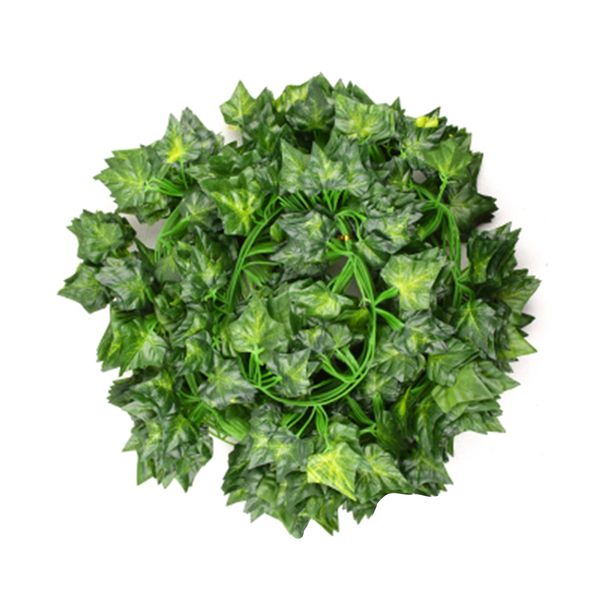 

artificial ivy silk greenery fake hanging vines wedding garland creeper leaves - 12pcs/set as shown
