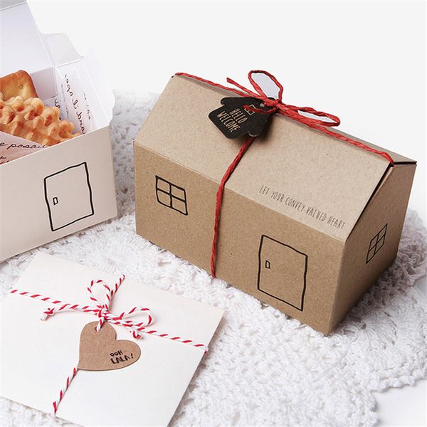

lbsisi life 50pcs/lot christmas eve folding box small house packaging peace gift boxes carton 11.4*6.5*6cm