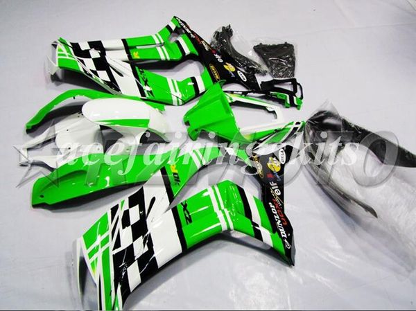 

new abs motorcycle full fairings kit fit for kawasaki ninja zx-10r zx10r 2011 2012 2013 2014 2015 10r 11 12 13 14 15 green white eif