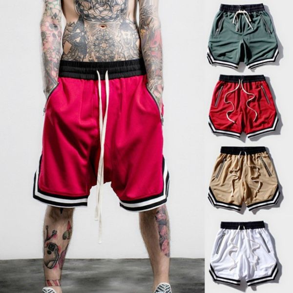 

zogaa men quick-drying sports running training men gym short pants basketball shorts thin section breathable fitness top, Black