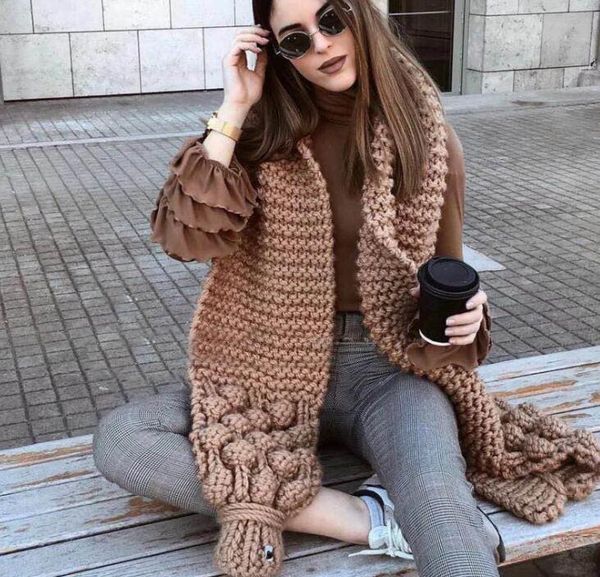 

женщины и мужская зима толстый кабель вязать wrap коренастый длинный теплый шарф длинный шарф шаль бесплатная доставка, Blue;gray